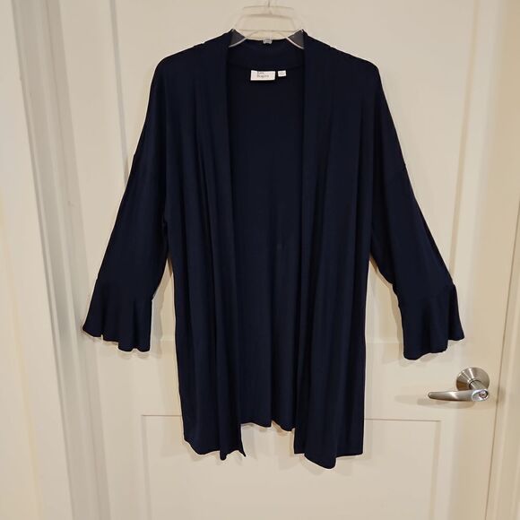 Kim Rogers Navy Blue Cardigan with bell cuffs sz M - Picture 4 of 8